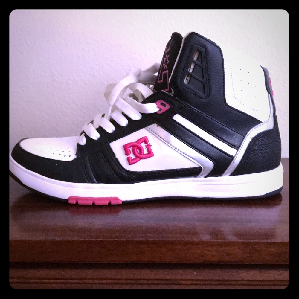 DC Black/White/Pink High Tops